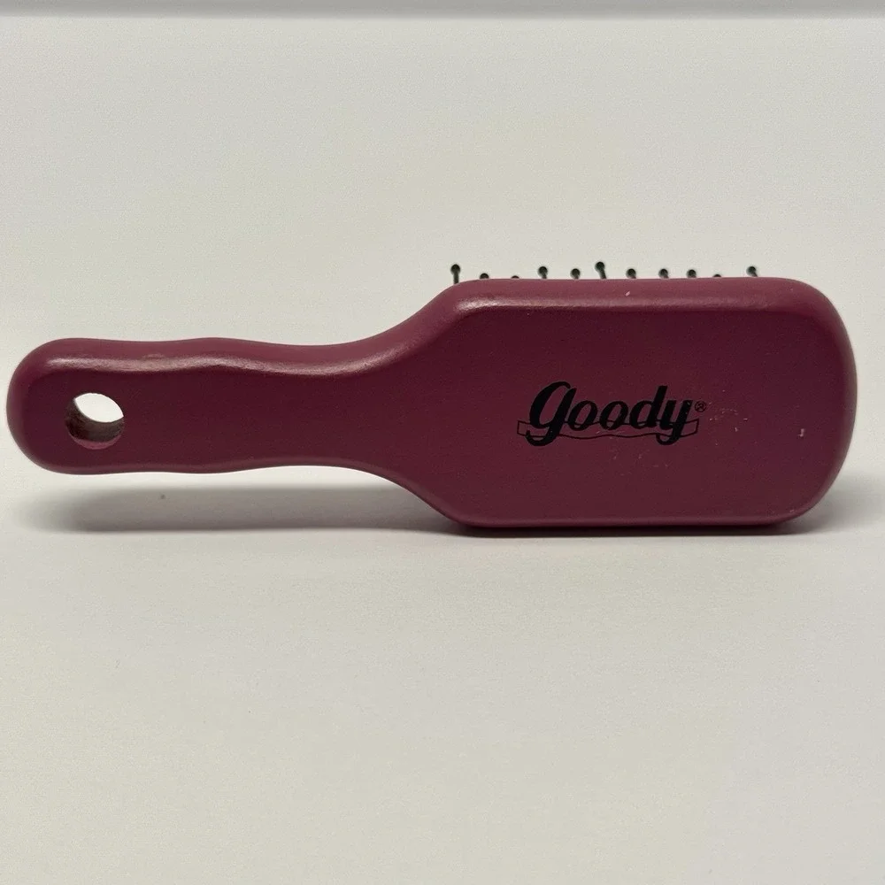 Vintage Goody Wooden Hair Brush Travel Purse Size 4.5